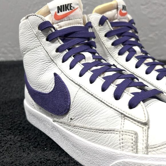 ?? NIKE Blazer Mid \'77 Vintage Leather SNEAKER Shoes White Purple Black Men Sz main image 14